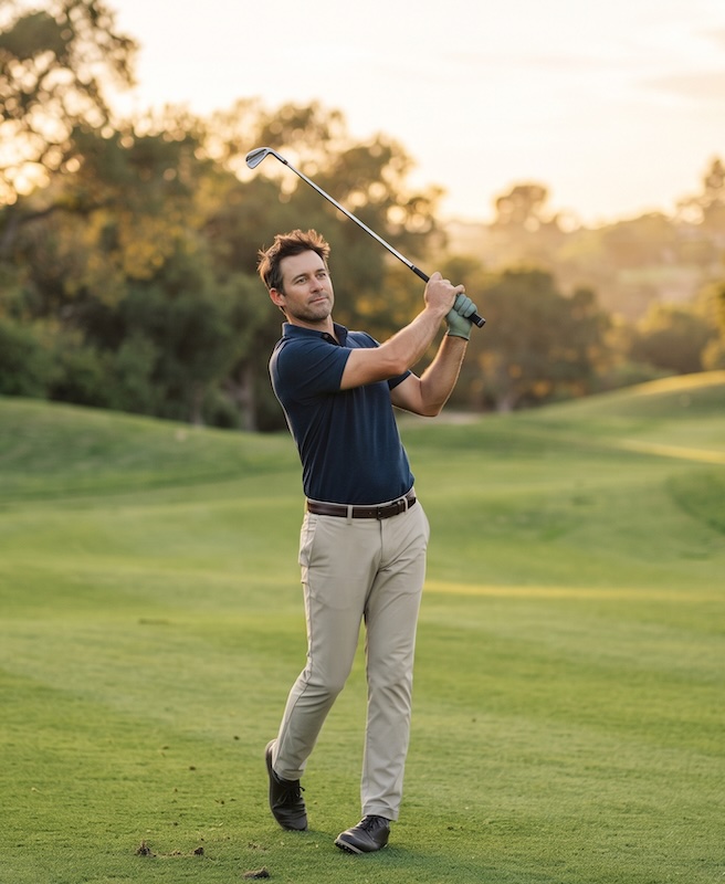 golfer taking golf supplements before a round